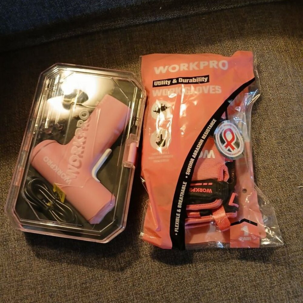 Cordless Screw Driver and Gloves